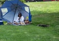 Woman Waiting for the Partial Solar Eclipse